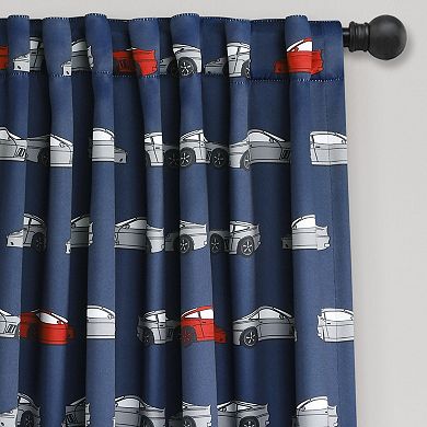 Lush Decor 2-pack Race Cars Room Darkening Window Curtain Set