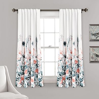 Lush Decor Zuri Floral Room Darkening Window Curtains Set