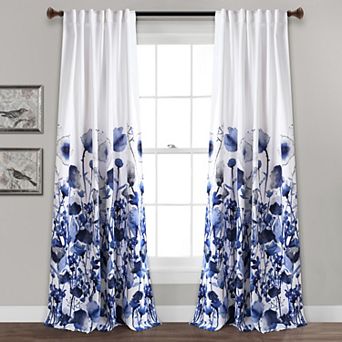 Lush Decor Zuri Floral Room Darkening Window Curtains Set