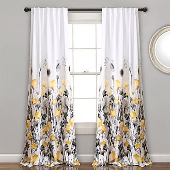 Lush Decor Zuri Floral Room Darkening Window Curtains Set