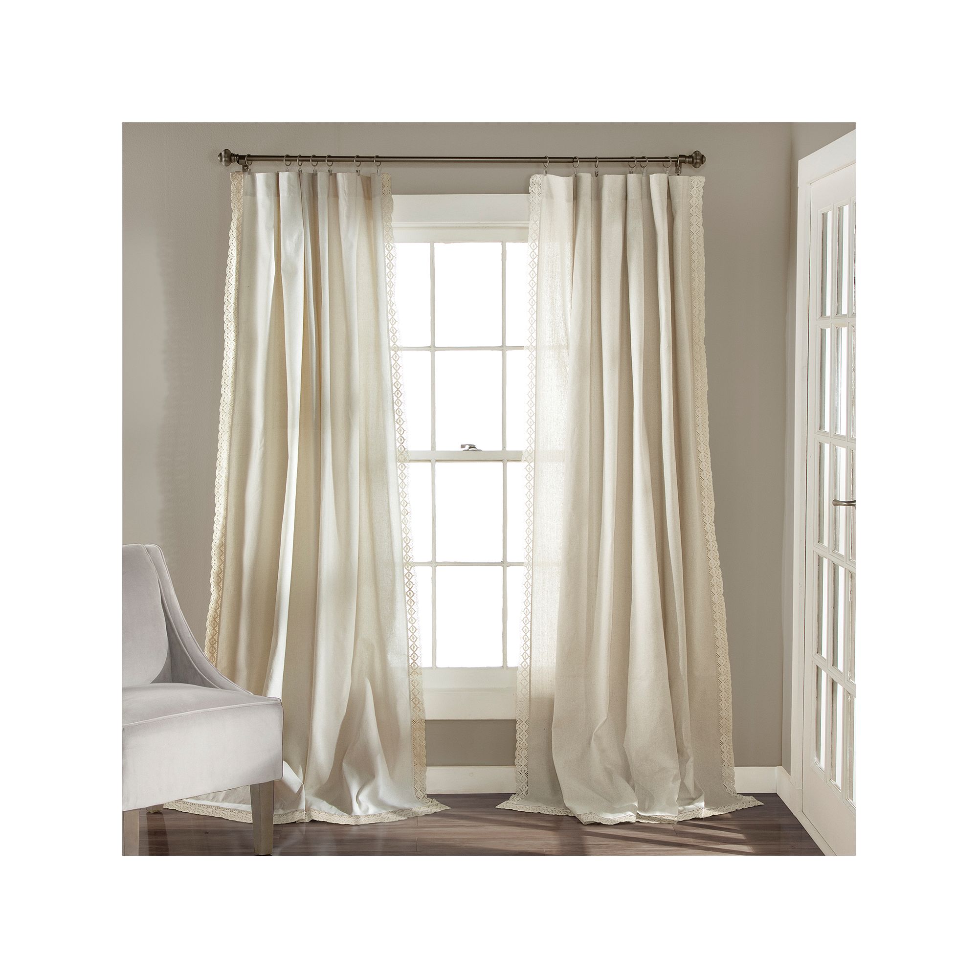 Lush Decor Rosalie Window Curtains Set, Ivory