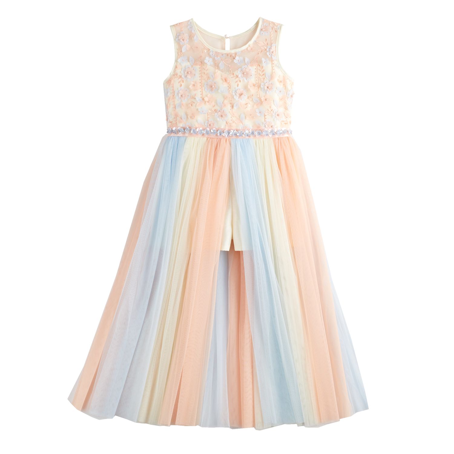rainbow stripe midi dress