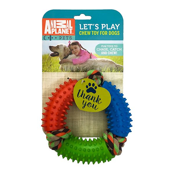 Animal Planet TPR Ring with Rope Dog Toy