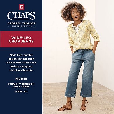 Women's Chaps Wide-Leg Crop Jeans