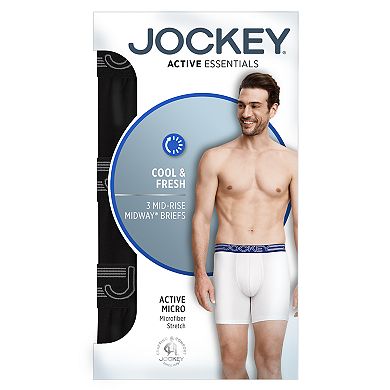Men's Jockey 3-pack Active Microfiber Midway Briefs