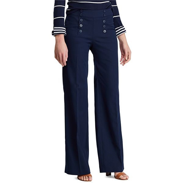 Women's Chaps Button-Front Wide Leg Pants