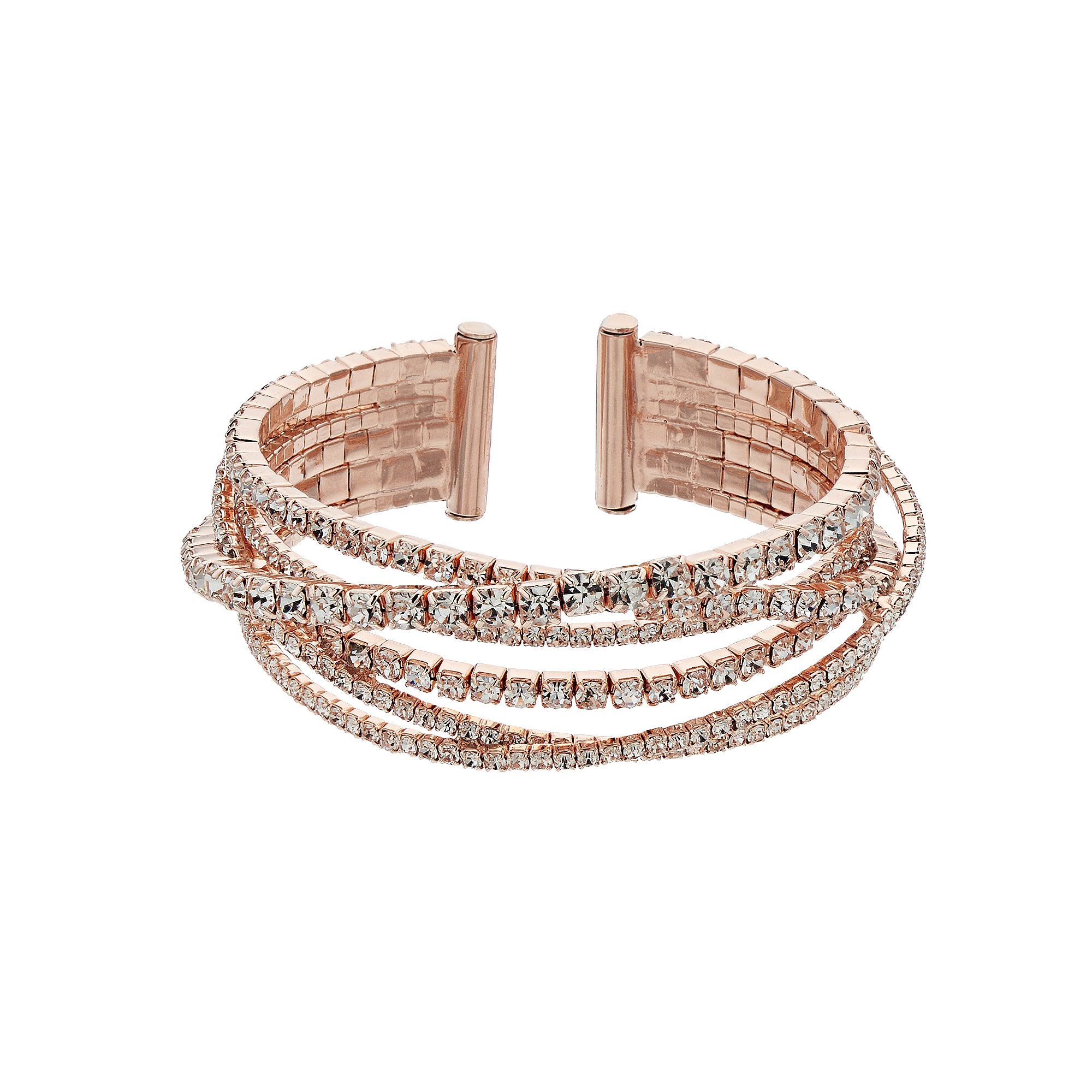 Simply Vera Vera Wang Rhinestone Chain Bangle, Womens, Clear