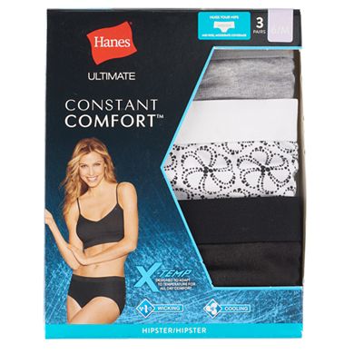 Womens Hanes Hanes Ultimate 3-pack ComfortBlend Stretch X-Temp Hipster 41XT