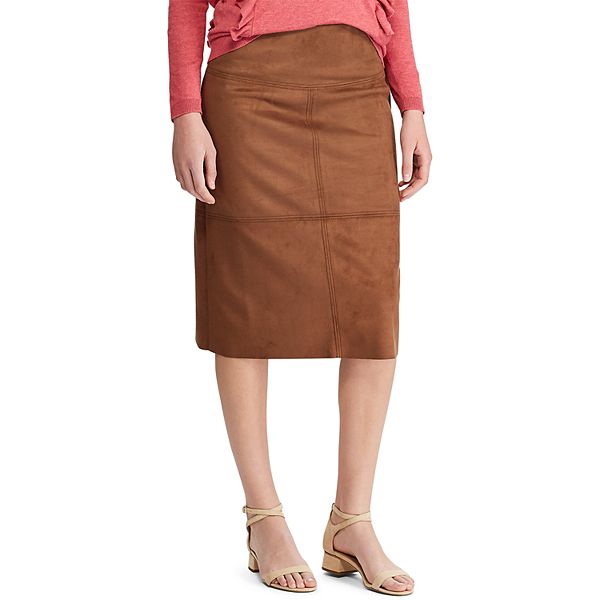 CHAPS Womens Faux Suede Straight Fit Skirt Skirt