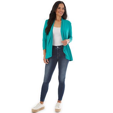 Petite Apt. 9® Ruched Sleeve Open-Front Cardigan
