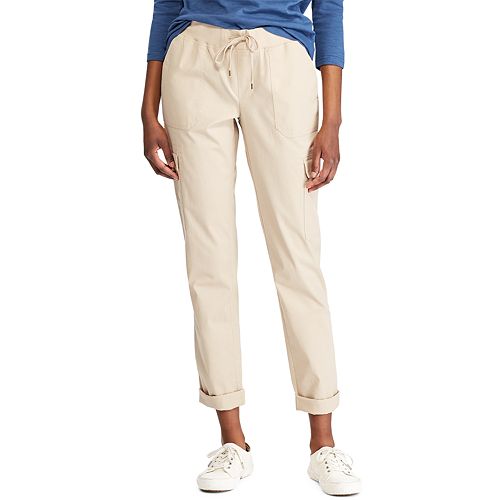 Relaxed fit khaki pants for women