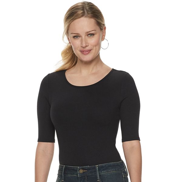 Women's Apt. 9® Elbow Sleeve Bodysuit