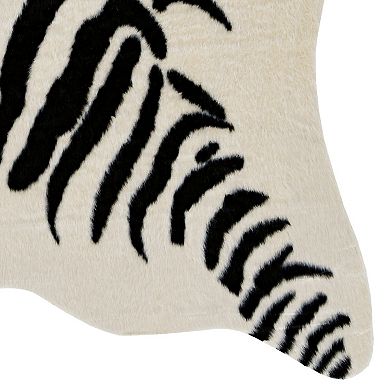 Linon Faux Cow Hide Zebra Rug - 5' x 6'6''