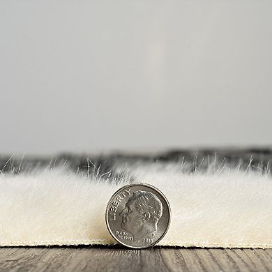 Linon Faux Cow Hide Zebra Rug - 5' x 6'6''