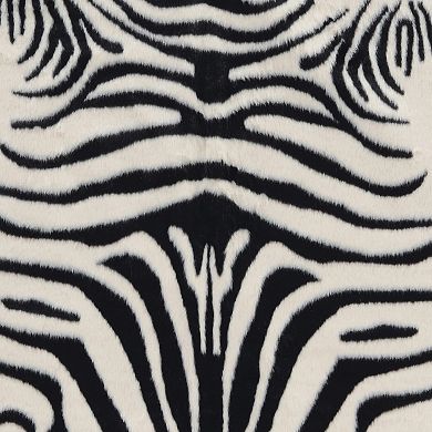 Linon Faux Cow Hide Zebra Rug - 5' x 6'6''