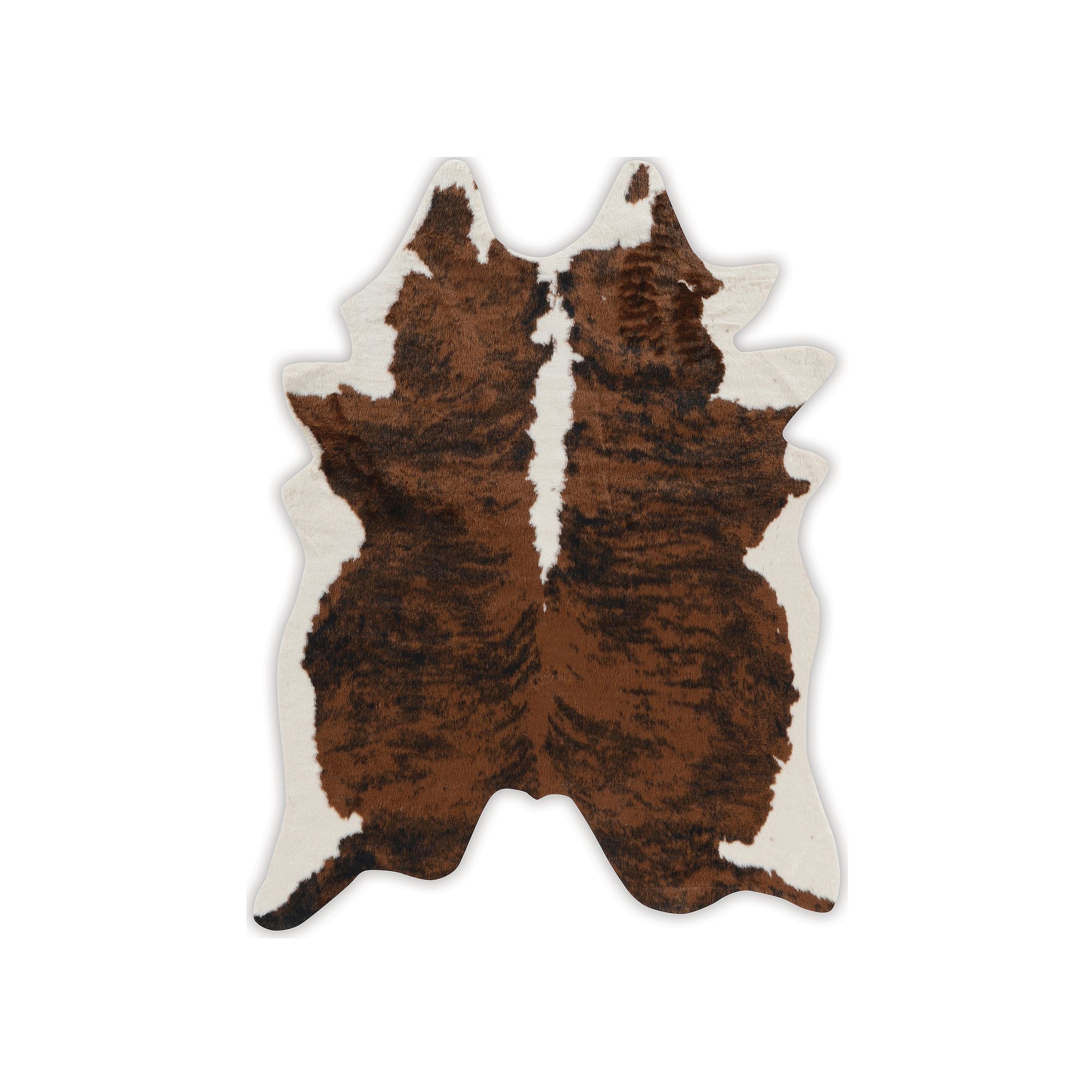 Linon Faux Cow Hide Ex Brindle Rug - 5 x 66, Brown White