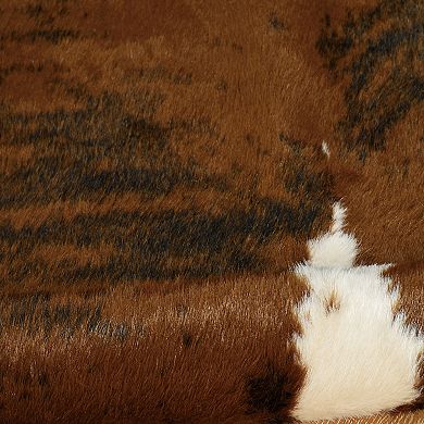 Linon Faux Cow Hide Ex Brindle Rug - 5' x 6'6''