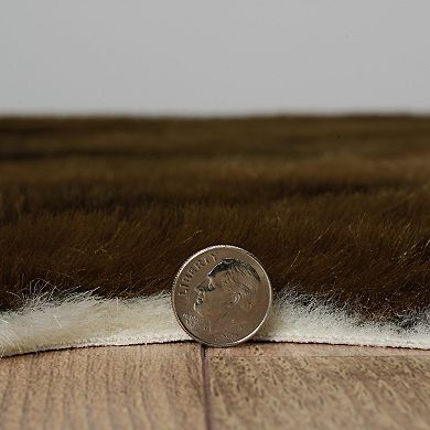 Linon Faux Cow Hide Ex Brindle Rug - 5' x 6'6''