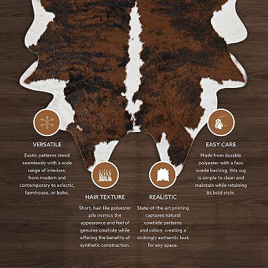 Linon Faux Cow Hide Ex Brindle Rug - 5' x 6'6''