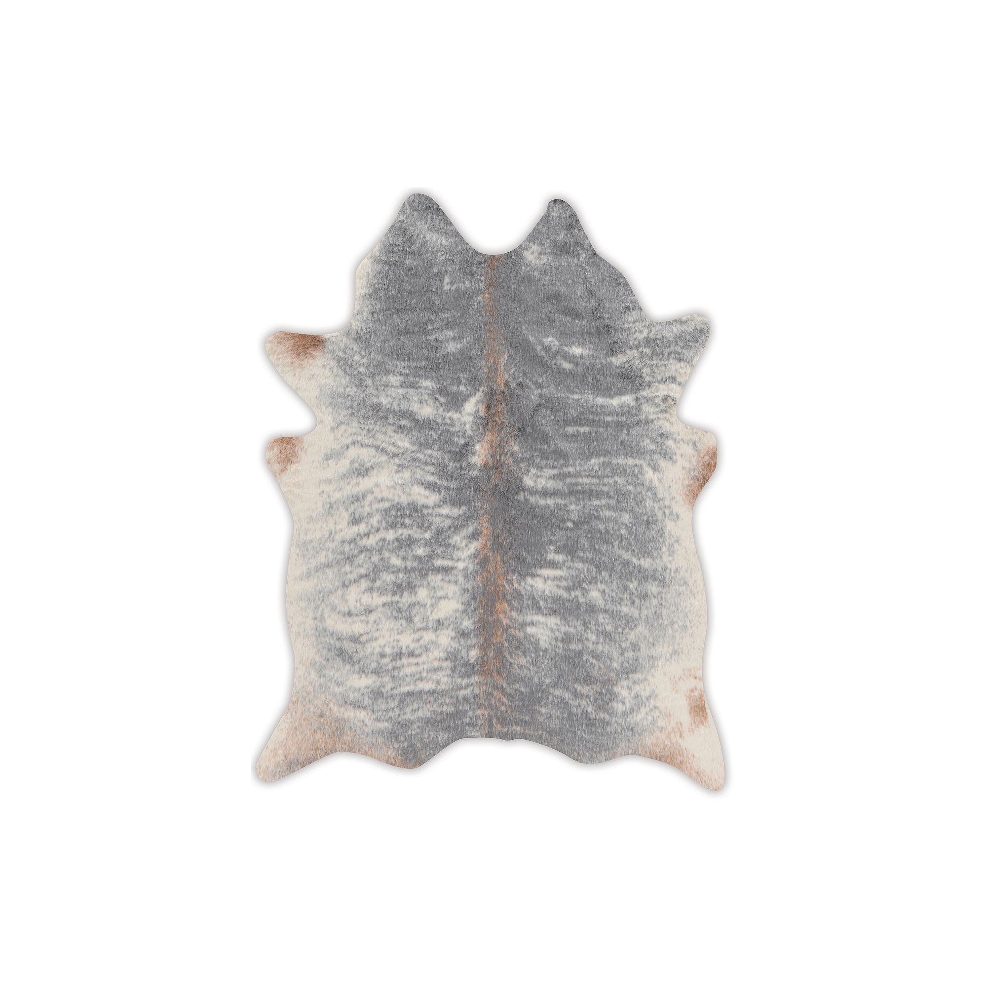 Linon Faux Cow Hide Grey Mix Rug - 5 x 66, Gray Ivory