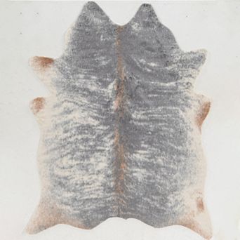 Linon Faux Cow Hide Grey Mix Rug - 5' x 6'6''