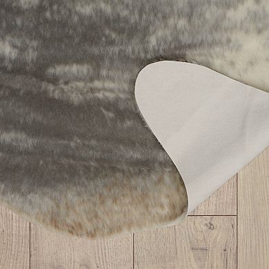 Linon Faux Cow Hide Grey Mix Rug - 5' x 6'6''