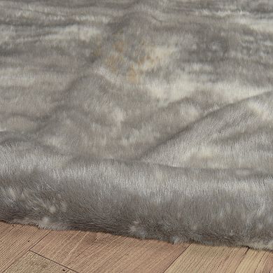 Linon Faux Cow Hide Grey Mix Rug - 5' x 6'6''