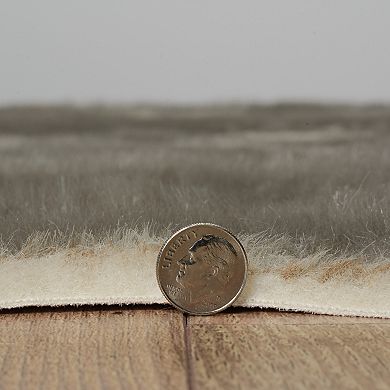 Linon Faux Cow Hide Grey Mix Rug - 5' x 6'6''