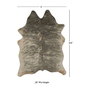 Linon Faux Cow Hide Grey Mix Rug - 5' x 6'6''