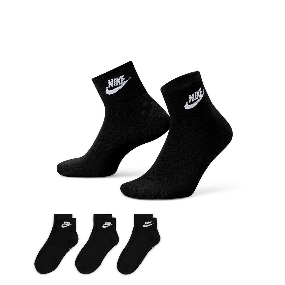 Mens Nike 3 Pack Everyday Essential Ankle Socks 