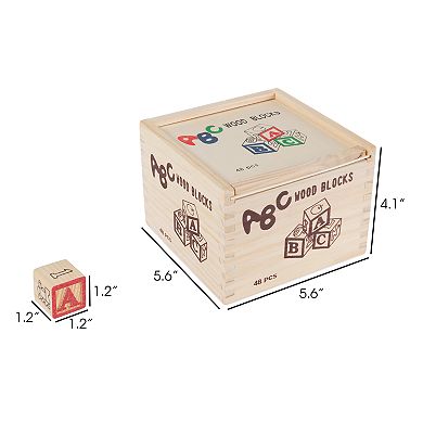 Hey! Play! ABC and 123 Wooden Blocks Set