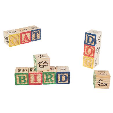 Hey! Play! ABC and 123 Wooden Blocks Set
