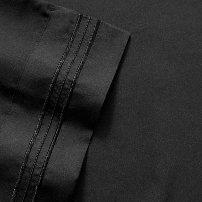 Sweet Home Collection 1500 Thread Count Deep Pocket Sheet Set, Black