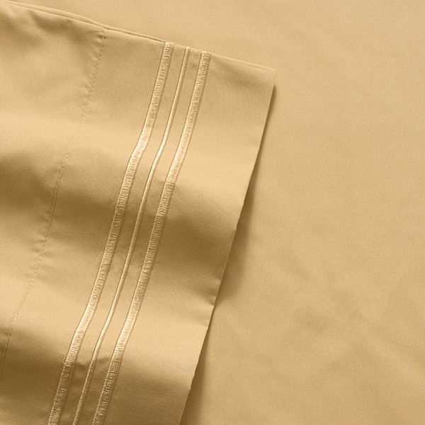 Sweet Home Collection 1500 Thread Count Deep Pocket Sheet Set - Camel (KING SET)