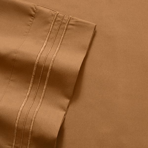 Sweet Home Collection 1500 Thread Count Deep Pocket Sheet Set - Mocha Chocolate (KING SET)