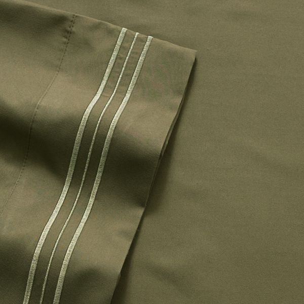 Sweet Home Collection 1500 Thread Count Deep Pocket Sheet Set - Olive (QUEEN SET)