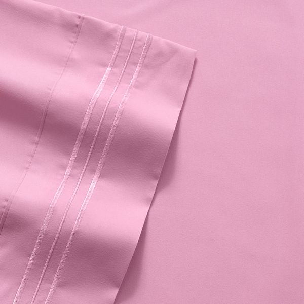 Sweet Home Collection 1500 Thread Count Deep Pocket Sheet Set - Pink (KING SET)