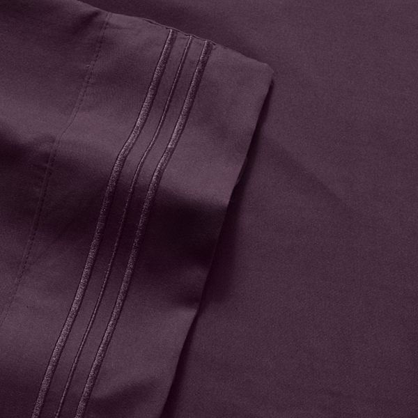 Sweet Home Collection 1500 Thread Count Deep Pocket Sheet Set - Purple (KING SPLIT)