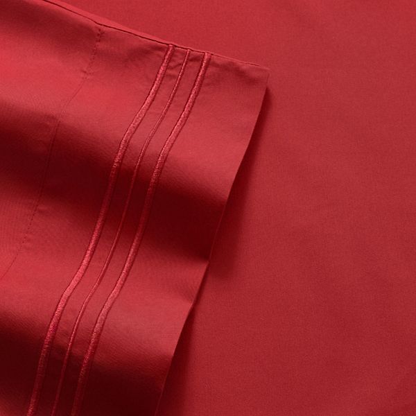 Sweet Home Collection 1500 Thread Count Deep Pocket Sheet Set - Red (CKING SET)