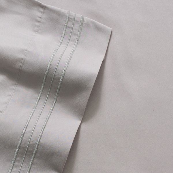 Sweet Home Collection 1500 Thread Count Deep Pocket Sheet Set - Silver (KING SPLIT)