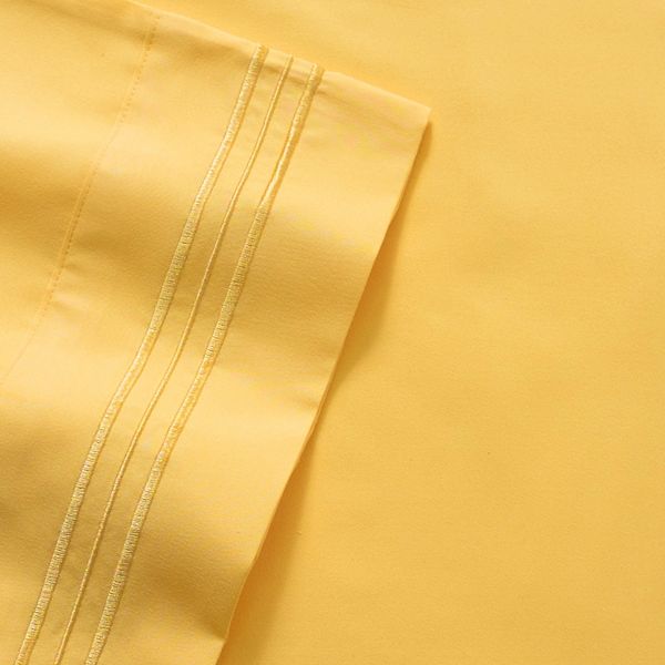 Sweet Home Collection 1500 Thread Count Deep Pocket Sheet Set - Yellow (KING SPLIT)
