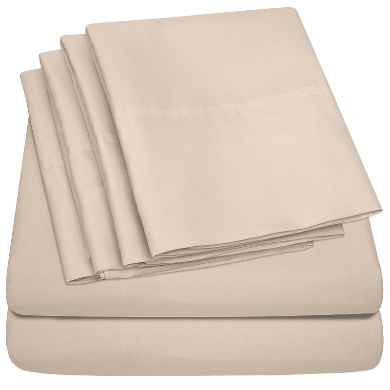 Sweet Home Collection 1500 Thread Count Sheet Set, Lt Brown, Twin