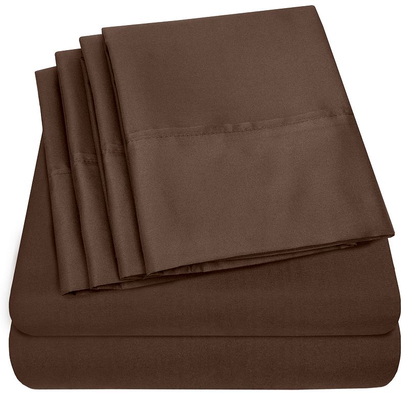 Sweet Home Collection 1500 Thread Count Sheet Set, Lt Brown, FULL SET