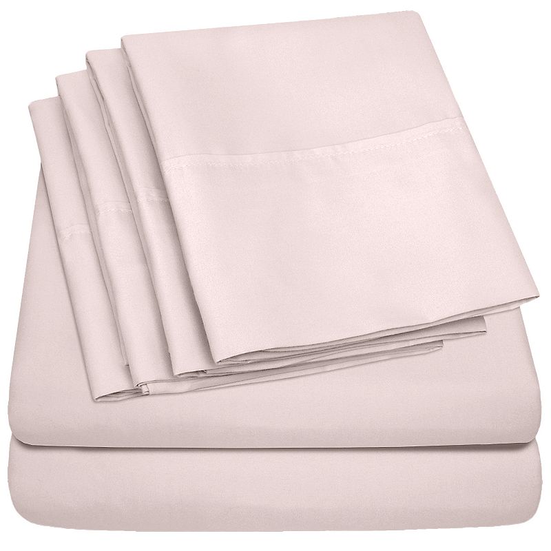 Sweet Home Collection 1500 Thread Count Sheet Set, Light Pink, CKING SET