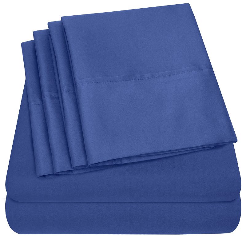 Sweet Home Collection 1500 Thread Count Sheet Set, Dark Blue, RV QUEEN