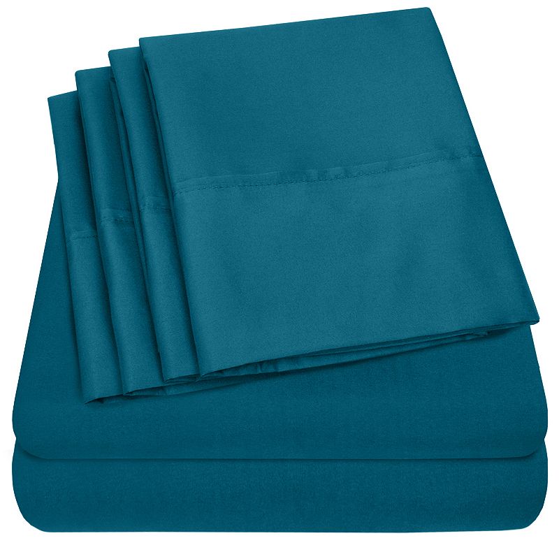 Sweet Home Collection 1500 Thread Count Sheet Set, Blue, Queen Set