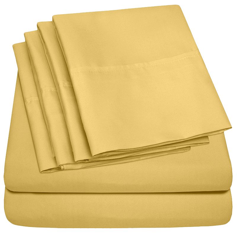 Sweet Home Collection 1500 Thread Count Sheet Set, Yellow, TWINXL SET