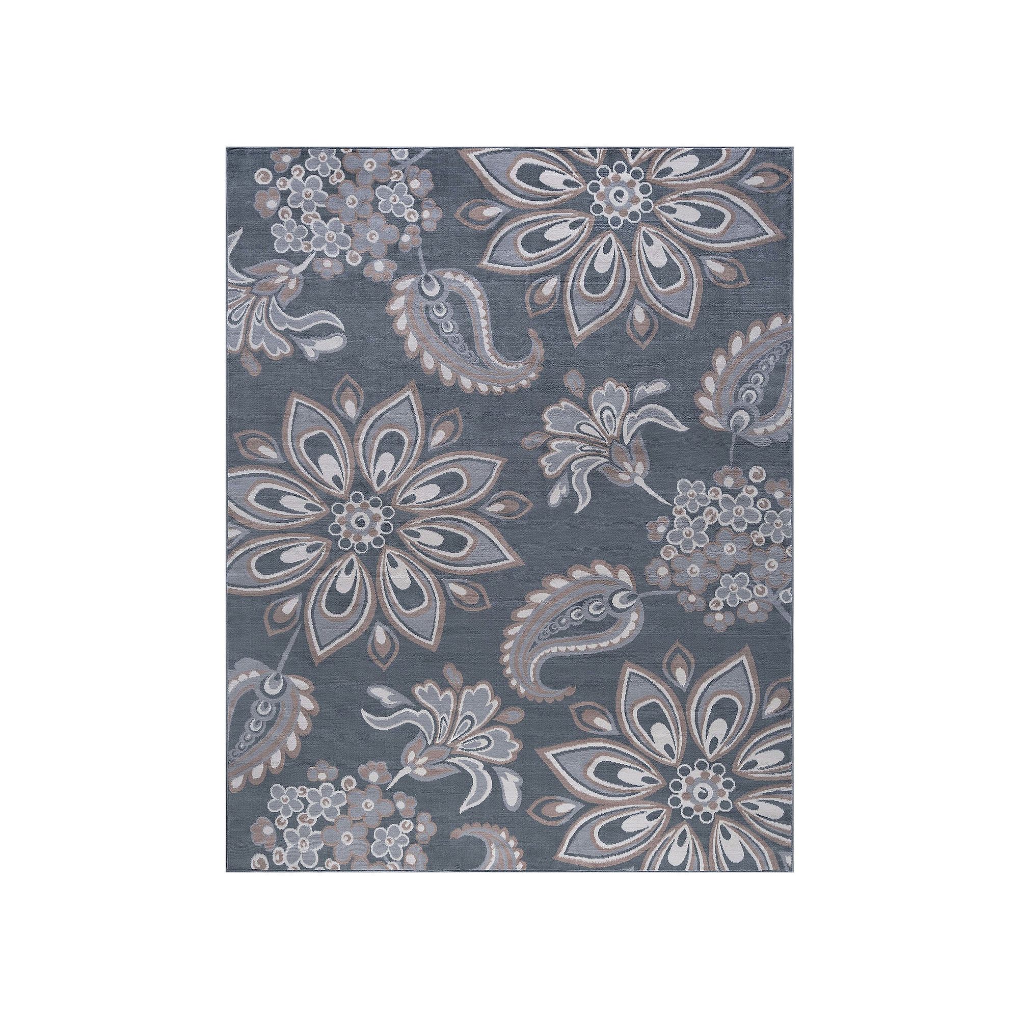 KHL Rugs Matilda Floral Indoor Area Rug, Gray