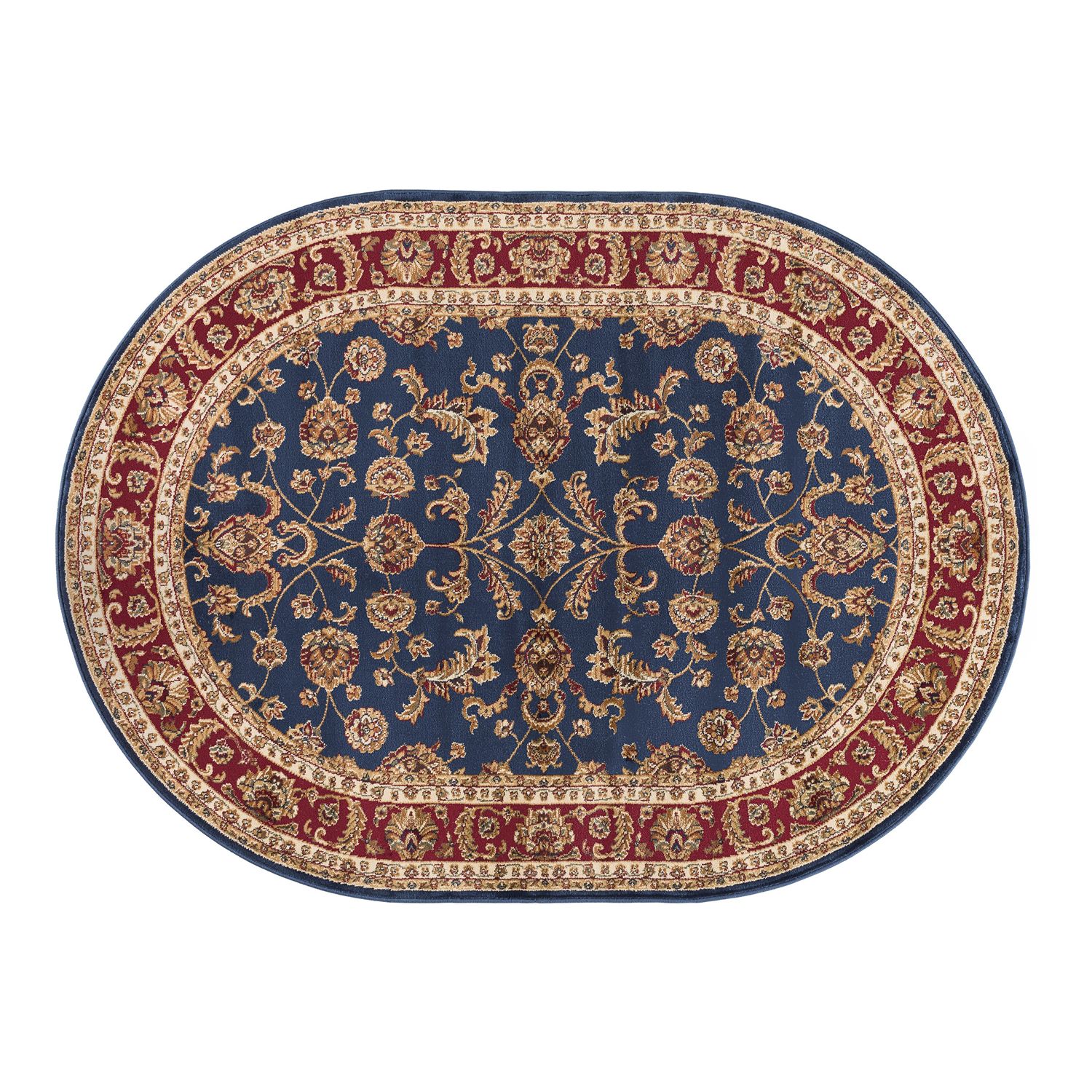 Kirsten Traditional Oriental Red Oval Area Rug, 5' x 7' Oval