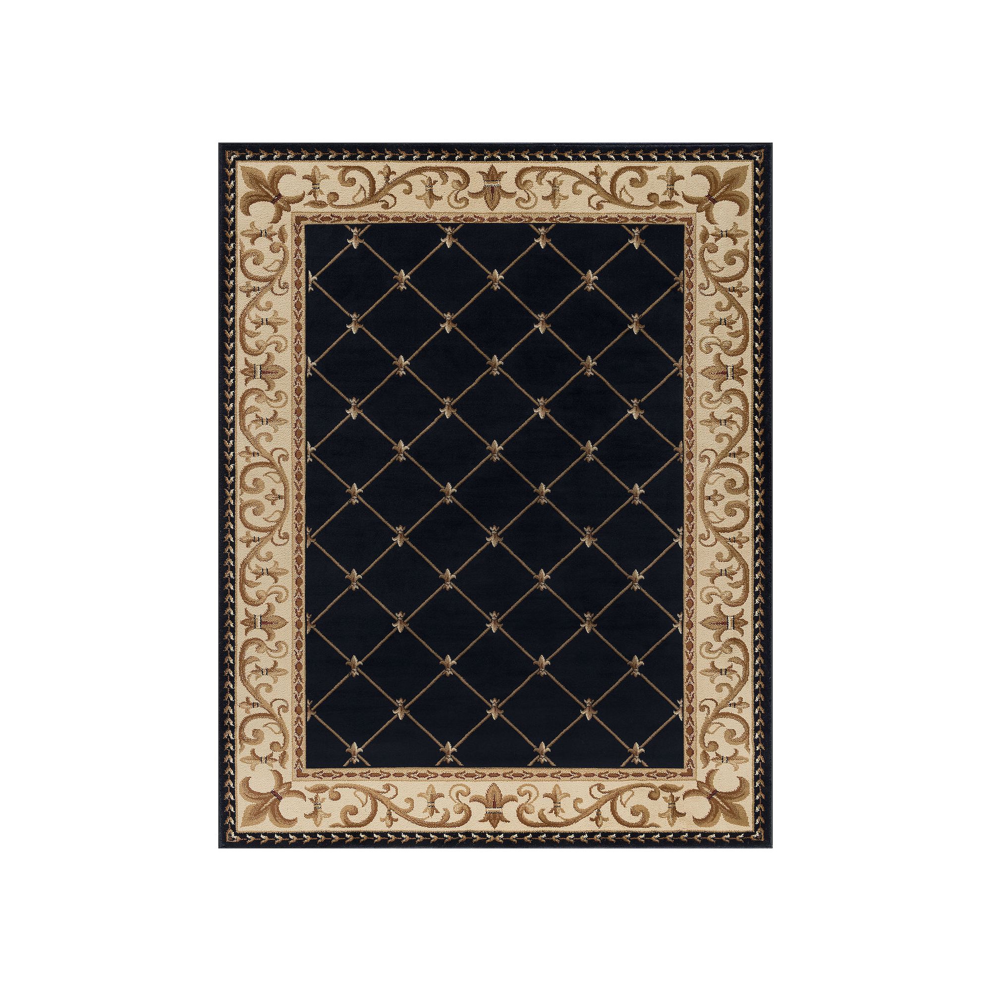 KHL Rugs Orleans Border Indoor Area Rug, Black